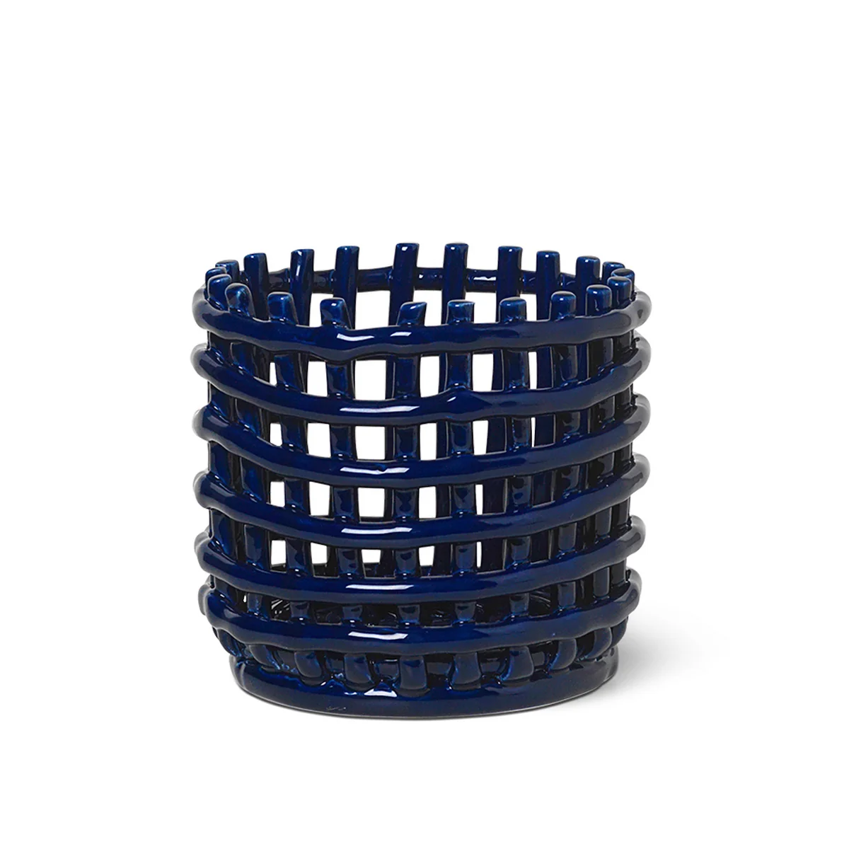 Ferm Living - Corbeille en céramique, petite, bleue Ferm Living - Corbeille en céramique, petite, bleue