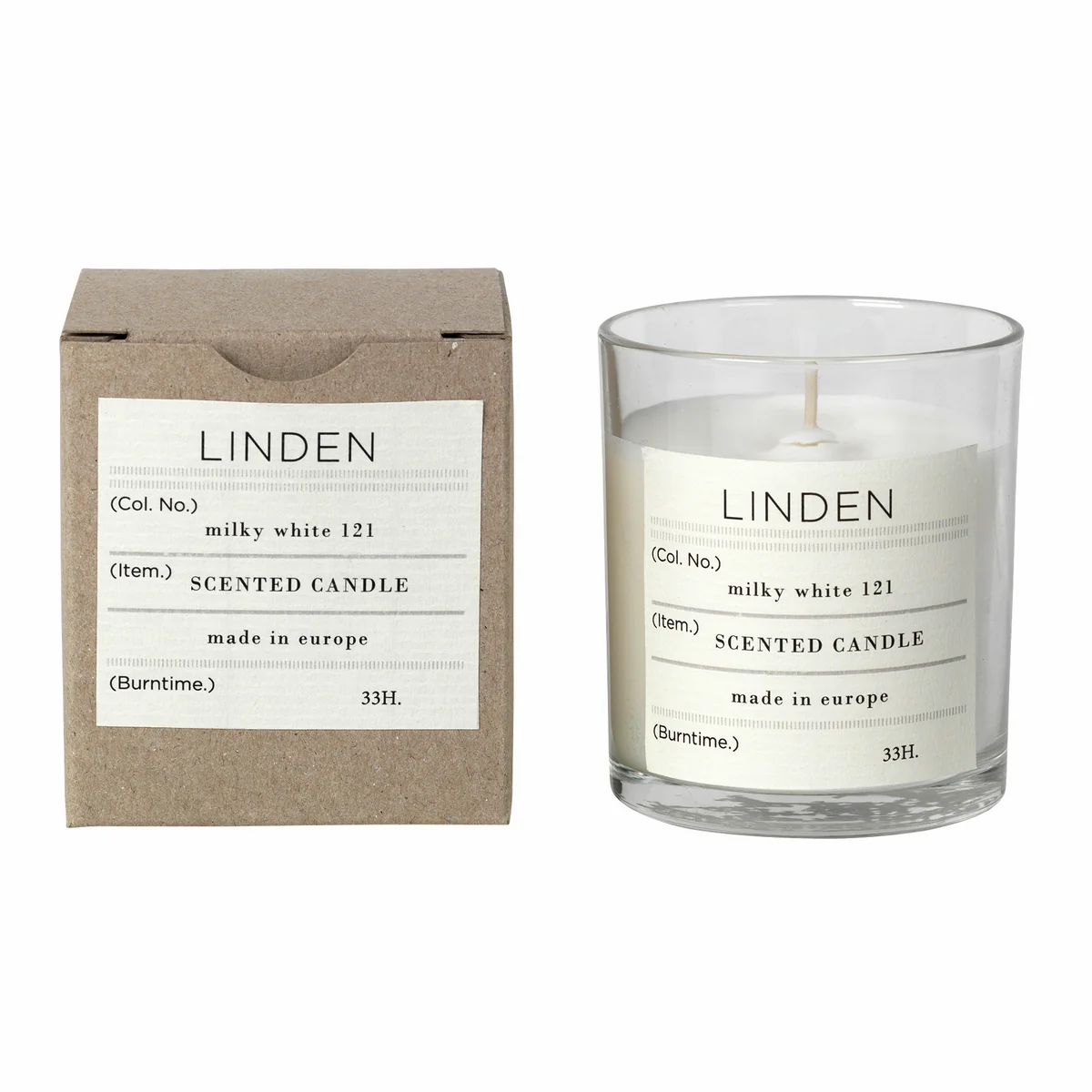 Broste Copenhagen - Bougie parfumée Linden, Ø 8 x H 8 cm, blanc Broste Copenhagen - Bougie parfumée Linden, Ø 8 x H 8 cm, blanc