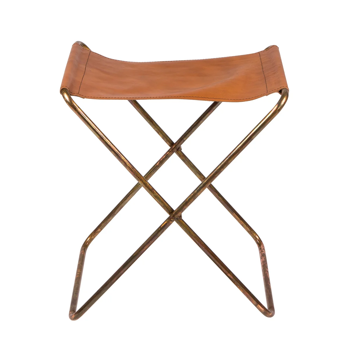 Broste Copenhagen - Nola Tabouret pliant, cuivre / antique Broste Copenhagen - Nola Tabouret pliant, cuivre / antique