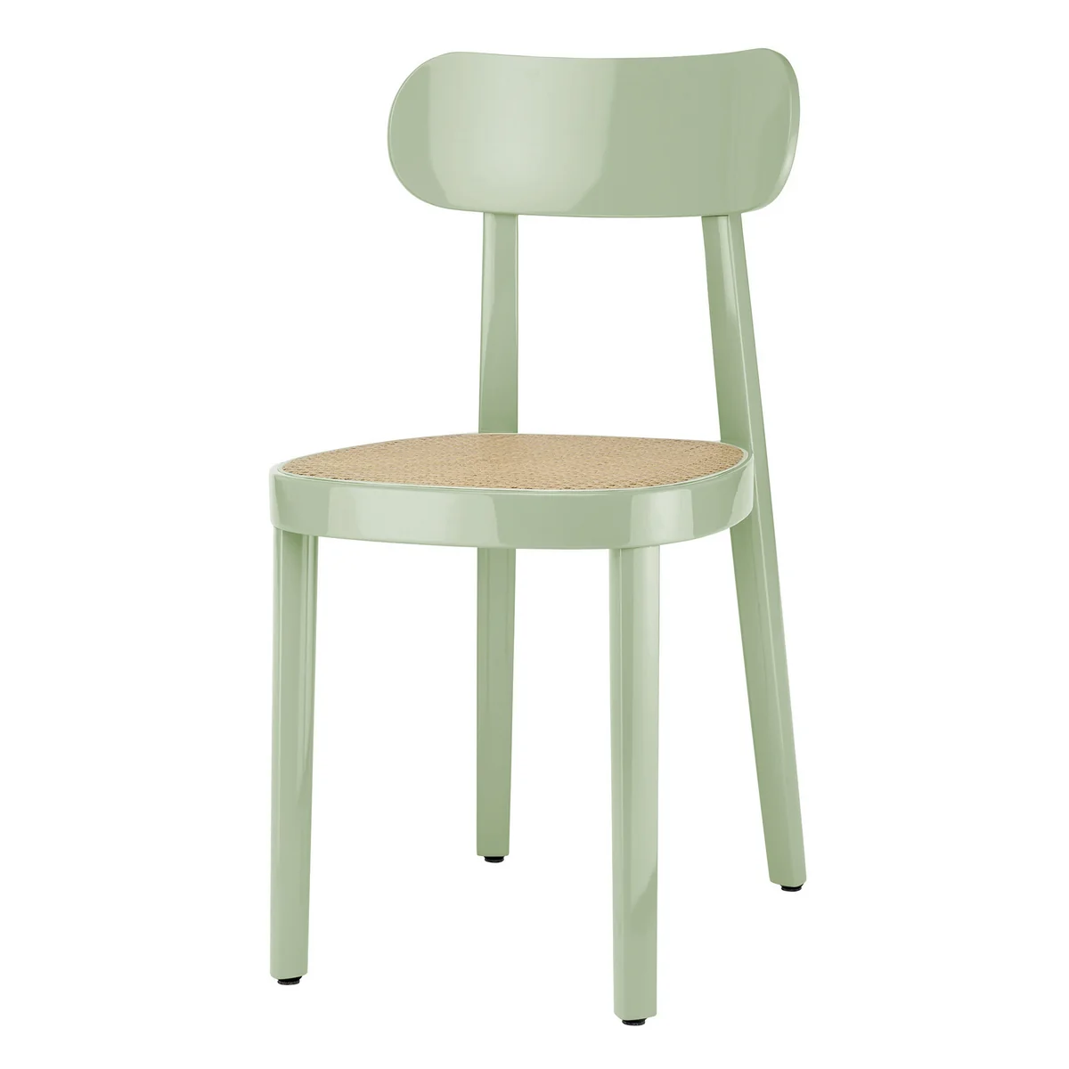Thonet - 118 Chaise, cannage avec tissu de soutien synthétique / hêtre menthe laqué brillant