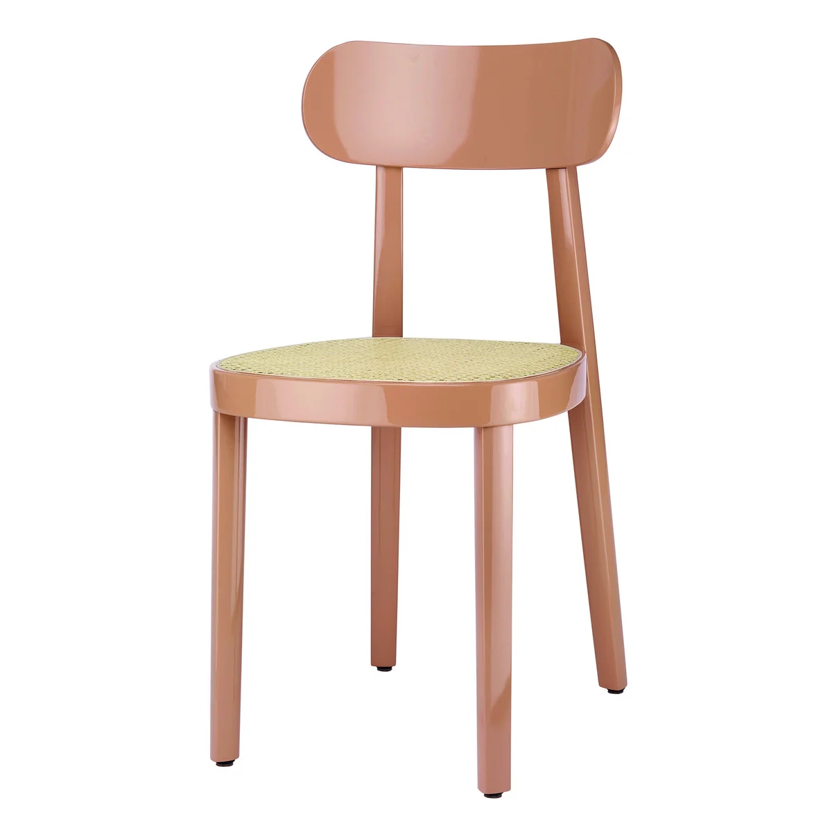 Thonet - 118 Chaise, cannage avec tissu de soutien synthétique / hêtre vieux rose laqué brillant Thonet - 118 Chaise, cannage avec tissu de soutien synthétique / hêtre vieux rose laqué brillant