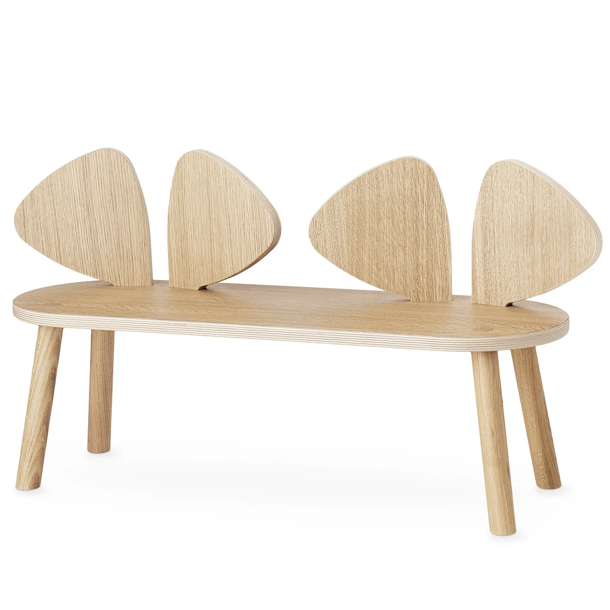 Nofred - Banc pour mouse enfants, chêne laqué mat