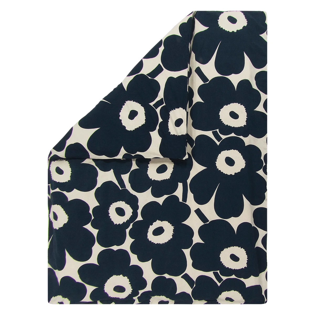 Marimekko - Unikko Housse de couette 240 x 220 cm, blanc coton / bleu foncé Marimekko - Unikko Housse de couette 240 x 220 cm, blanc coton / bleu foncé