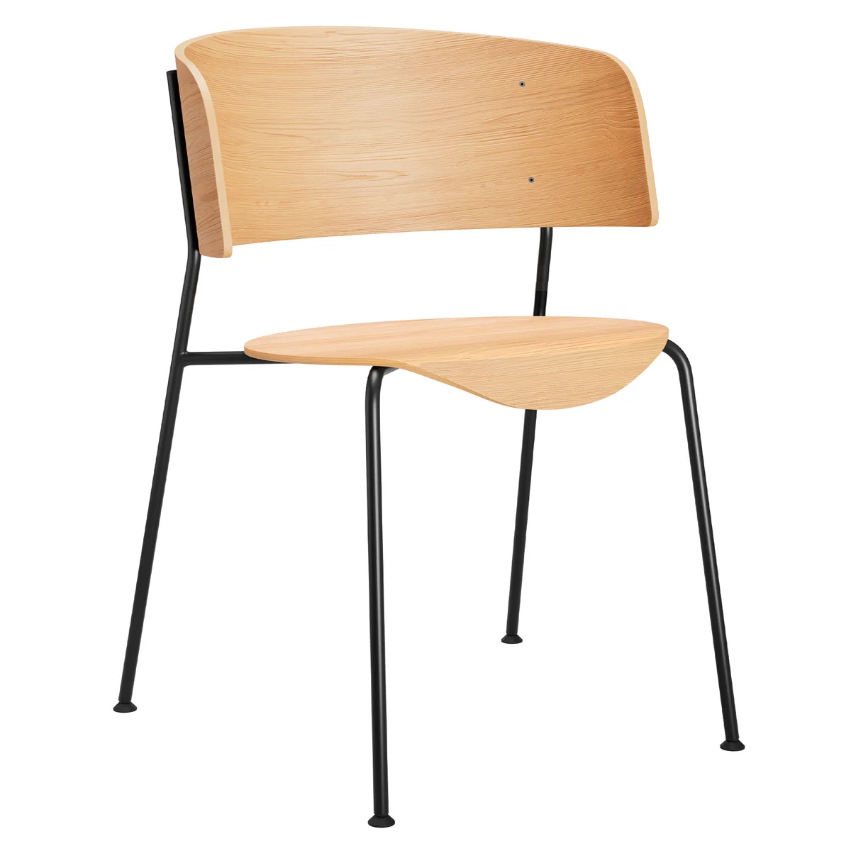 OUT Objekte unserer Tage - Wagner Chaise avec accoudoirs, noir / chêne laqué mat
