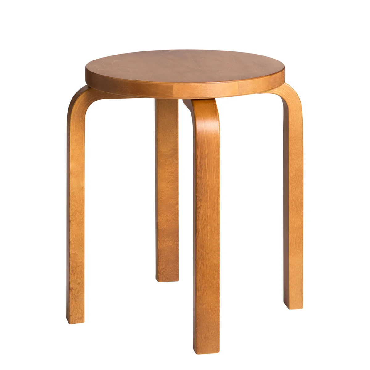 Artek - E60 Tabouret, bouleau, teinté au miel