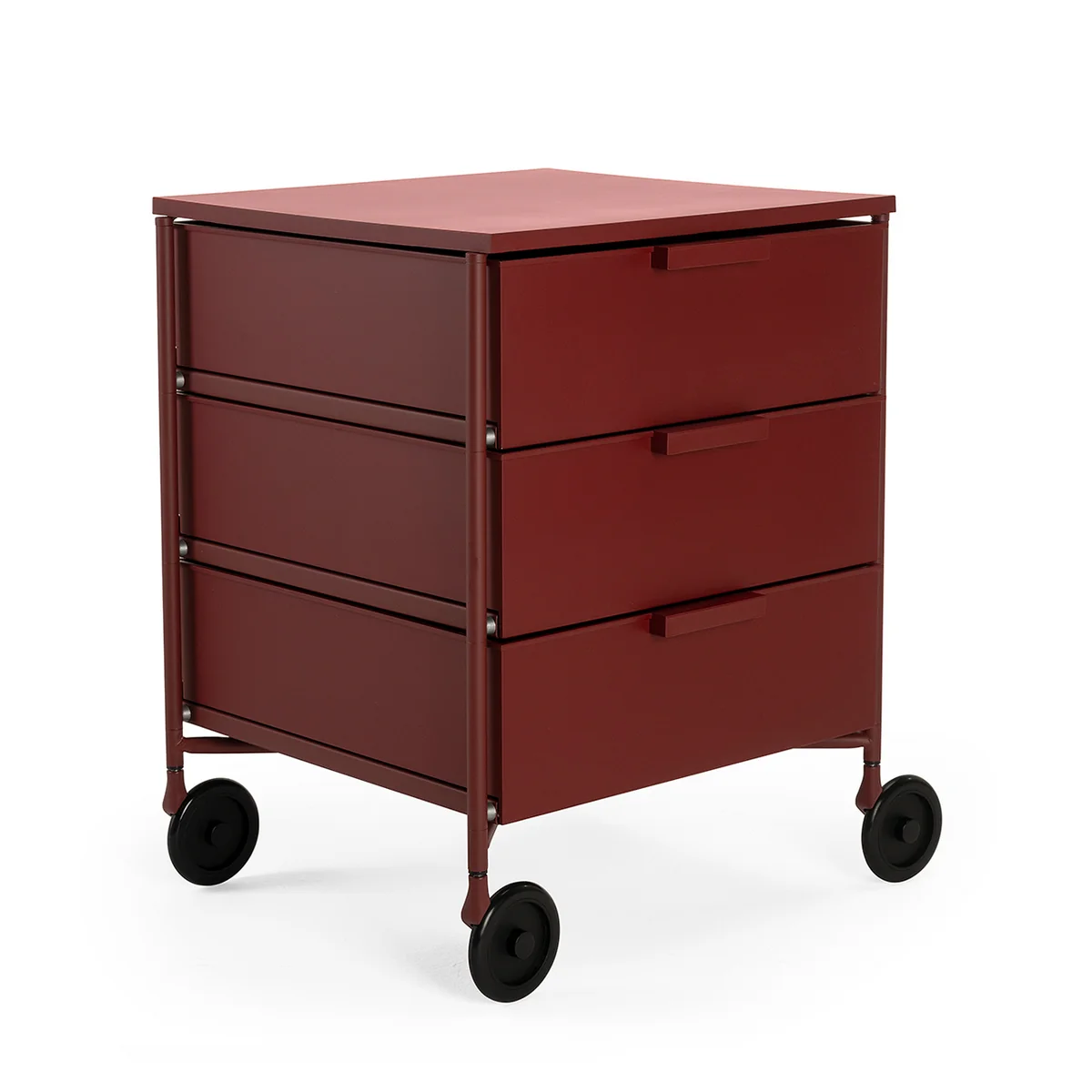 Kartell - Conteneur mobil à roulettes, 3 tiroirs, prune mat Kartell - Conteneur mobil à roulettes, 3 tiroirs, prune mat