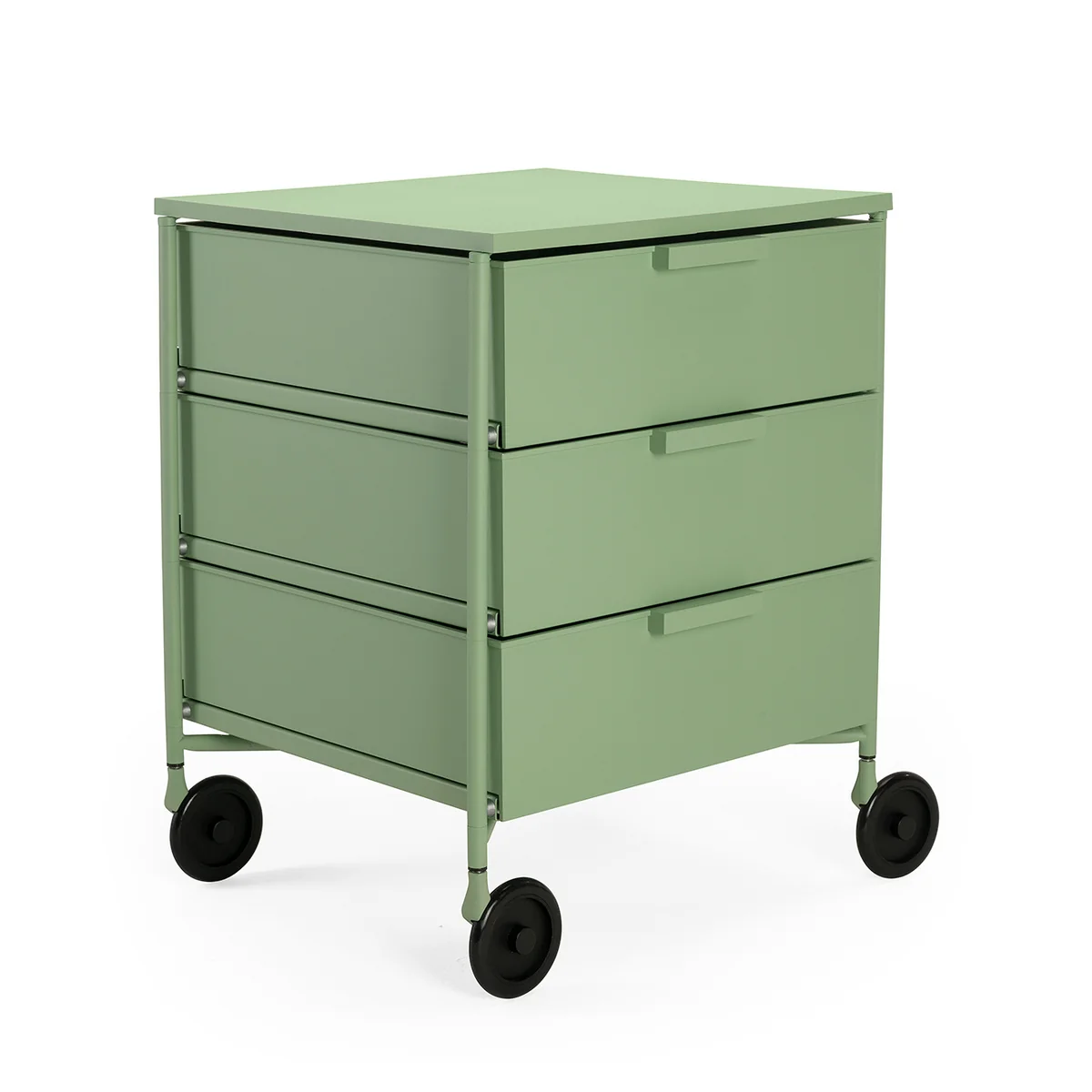 Kartell - Conteneur mobil à roulettes, 3 tiroirs, vert clair mat Kartell - Conteneur mobil à roulettes, 3 tiroirs, vert clair mat