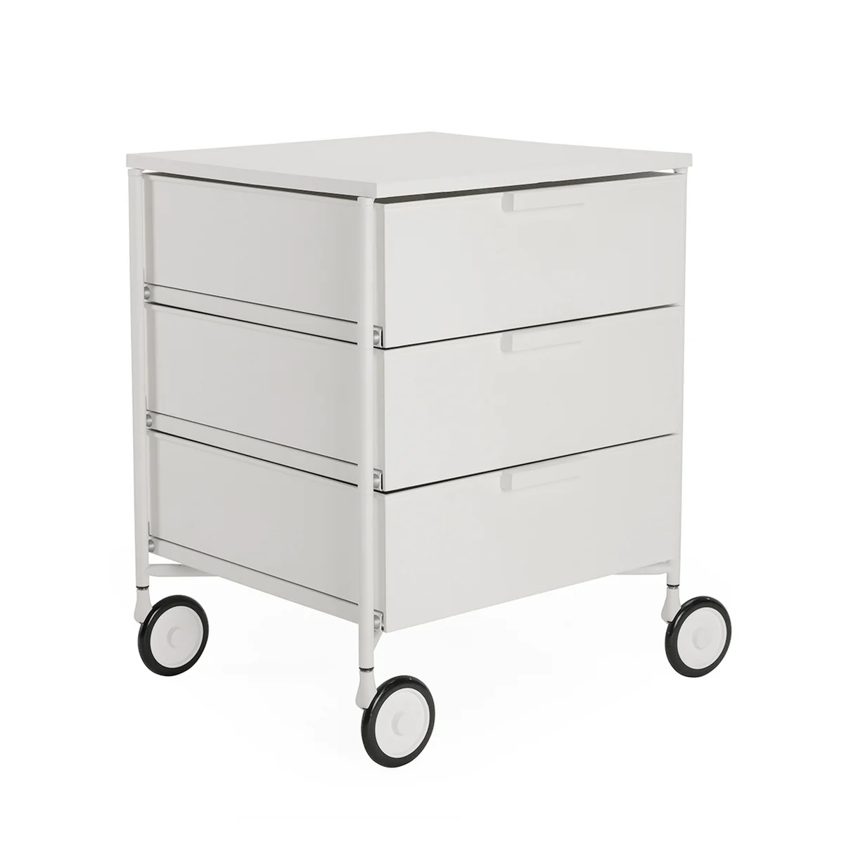 Kartell - Conteneur mobil à roulettes, 3 tiroirs, blanc mat Kartell - Conteneur mobil à roulettes, 3 tiroirs, blanc mat