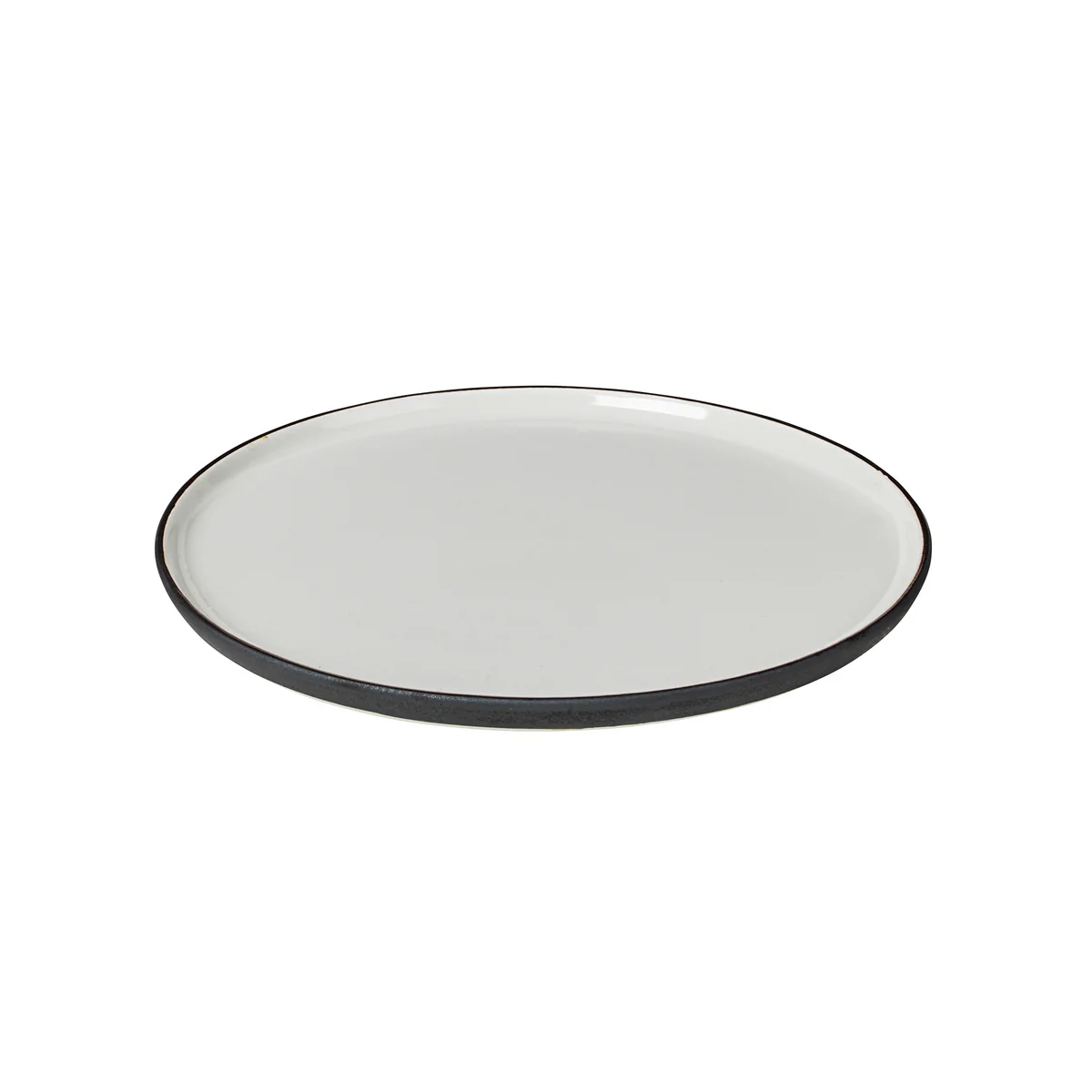 Broste copenhagen - Assiette petit-déjeuner esrum ø 21 cm, ivoire brillant / gris mat