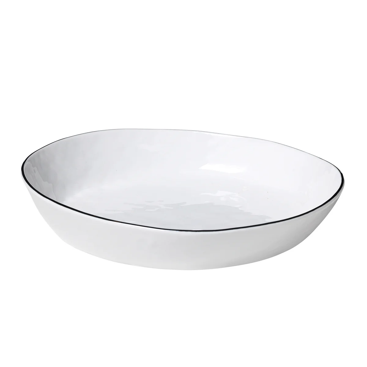 Broste Copenhagen - Salt Plat de service, 21,8 x 24 x H 4,2 cm, blanc / noir Broste Copenhagen - Salt Plat de service, 21,8 x 24 x H 4,2 cm, blanc / noir