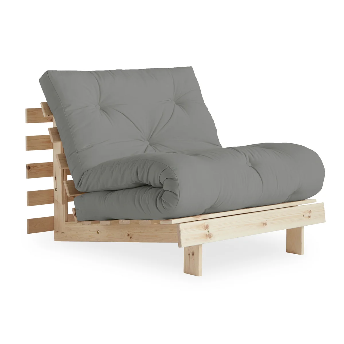 Karup - Fauteuil-lit « Roots » 90 cm, pin naturel / gris (746)