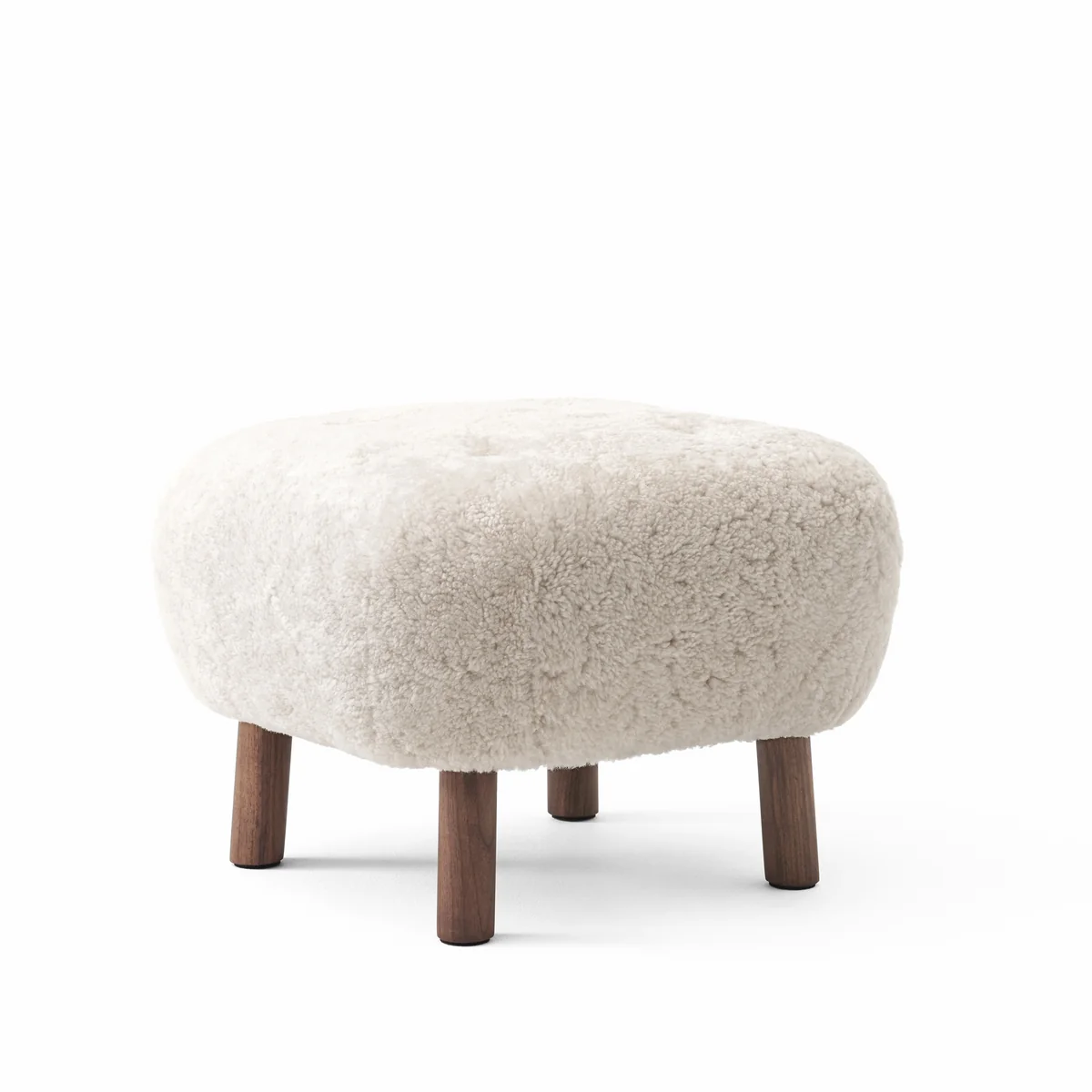 & tradition - Pouf ATD1, Mouton clair de lune / Noyer & tradition - Pouf ATD1, Mouton clair de lune / Noyer