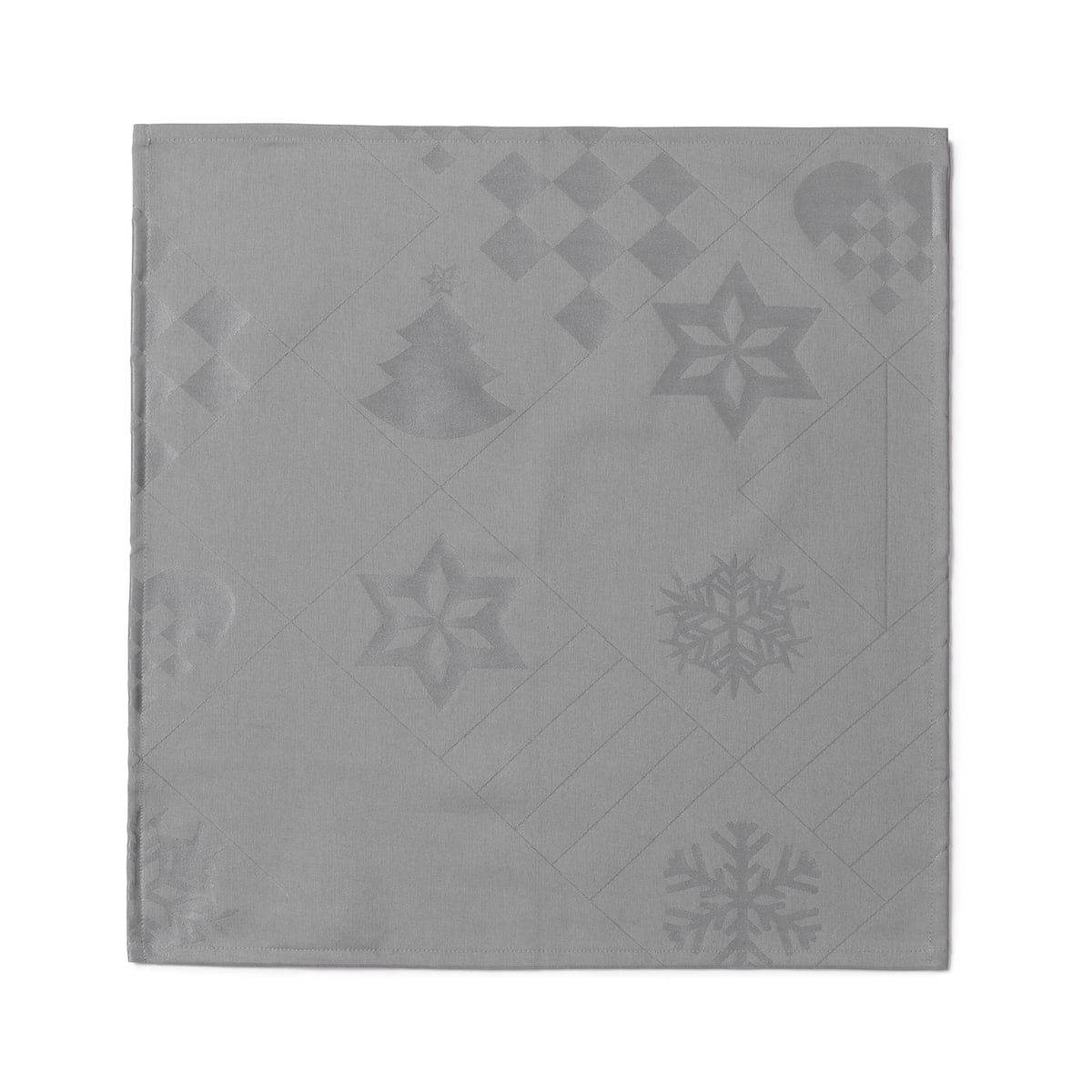 juna - serviettes de table en tissu natale, 45 x 45 cm, gris (lot de 4)