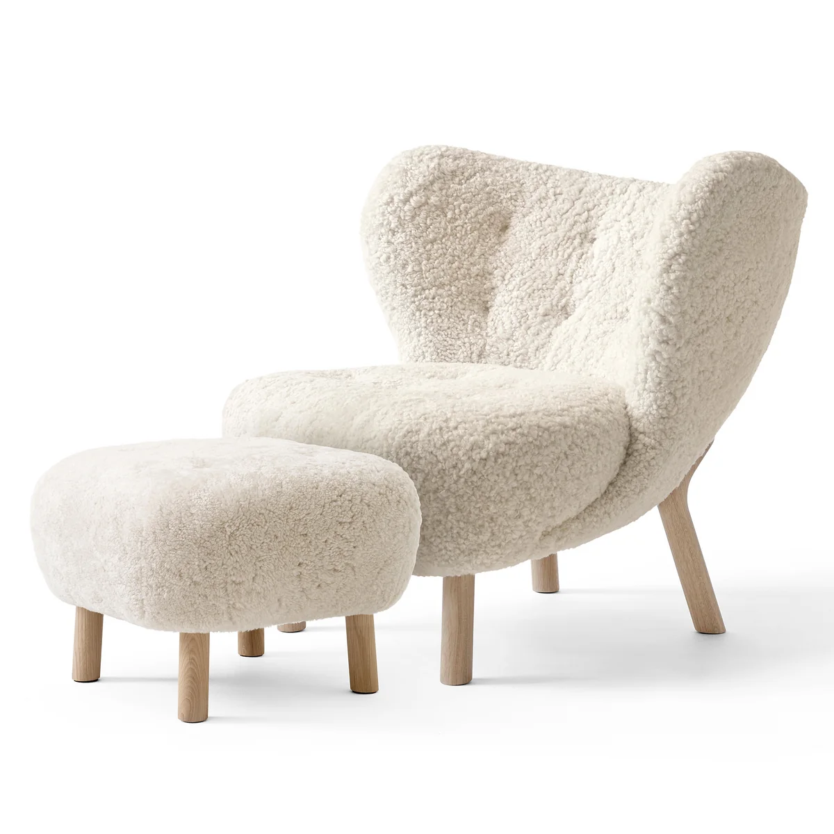 & Tradition - Little Petra VB1, Incl. Pouf ATD1, chêne huilé / peau de mouton Moonlight & Tradition - Little Petra VB1, Incl. Pouf ATD1, chêne huilé / peau de mouton Moonlight