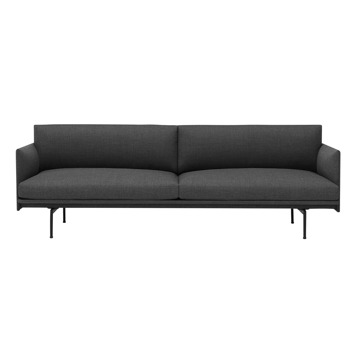 Muuto - Outline Canapé 3 places, gris foncé (Remix 163) / noir Muuto - Outline Canapé 3 places, gris foncé (Remix 163) / noir