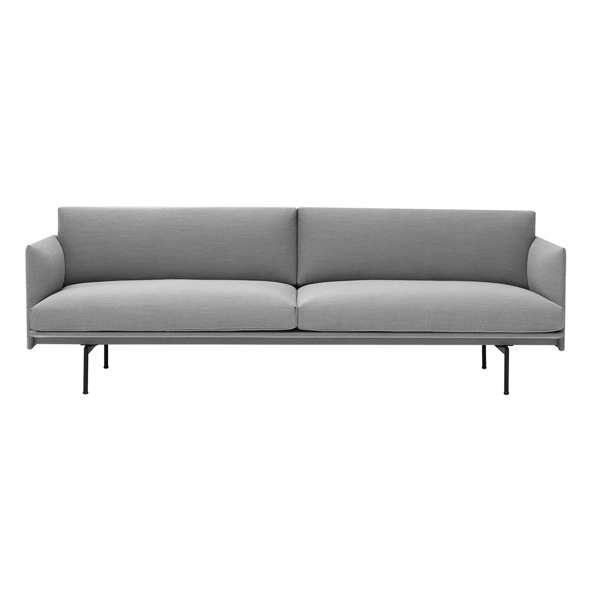 Muuto - Outline Canapé 3 places, gris (fiord 151) / noir Muuto - Outline Canapé 3 places, gris (fiord 151) / noir