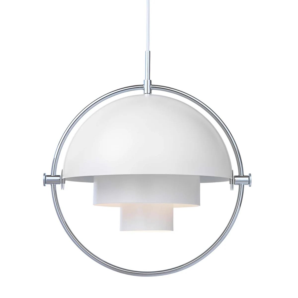 GUBI - Multi-Lite Lampe suspendue Ø 36 cm, chrome / blanc GUBI - Multi-Lite Lampe suspendue Ø 36 cm, chrome / blanc