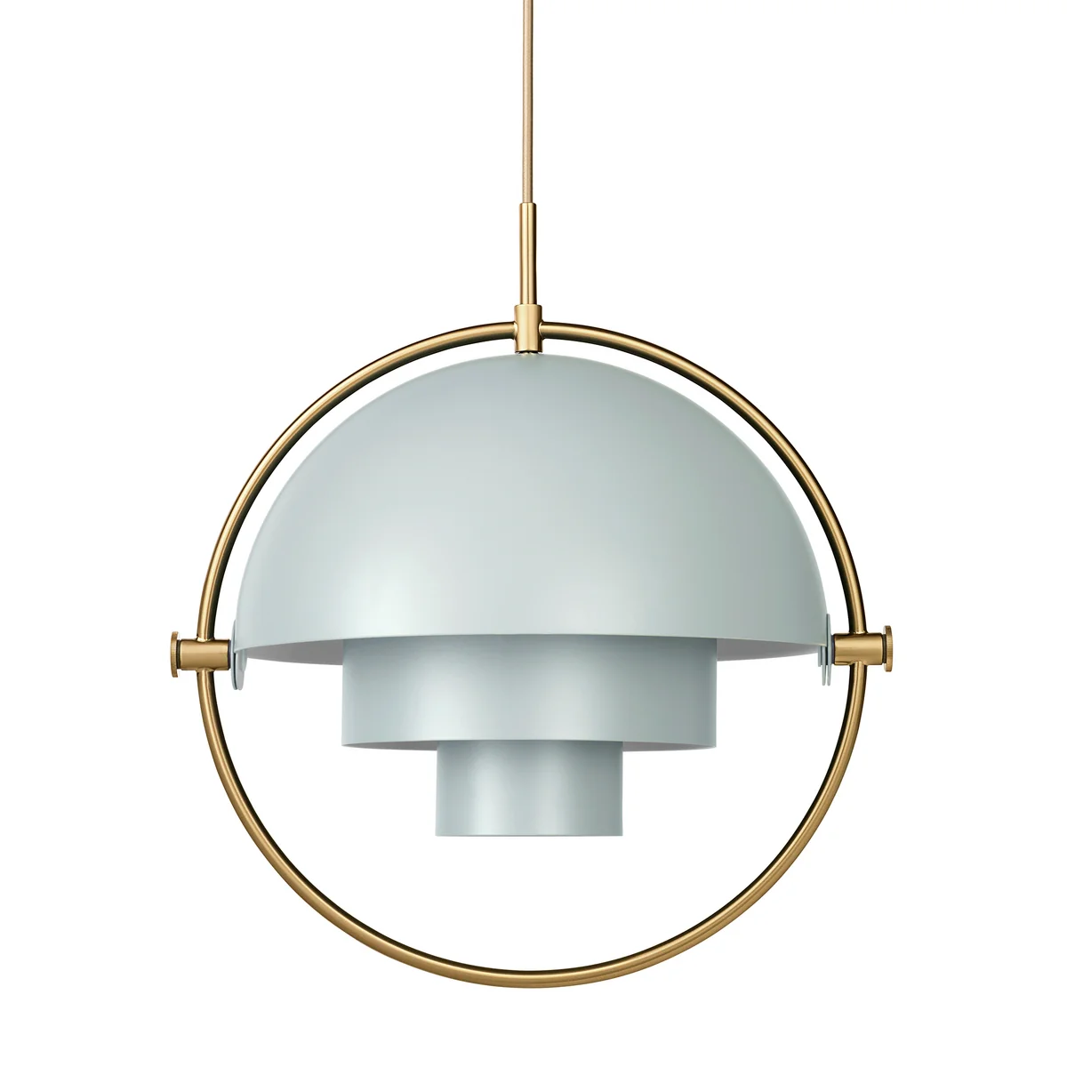 GUBI - Multi-Lite Lampe suspendue Ø 36 cm, laiton / gris marine GUBI - Multi-Lite Lampe suspendue Ø 36 cm, laiton / gris marine