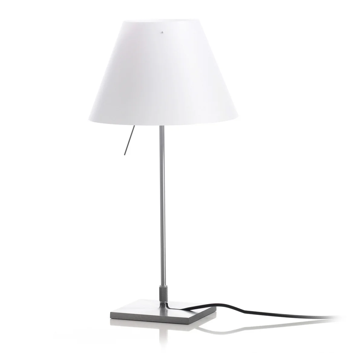 Luceplan - Costanzina Lampe de table D13pic. Complet, aluminium / blanc Luceplan - Costanzina Lampe de table D13pic. Complet, aluminium / blanc