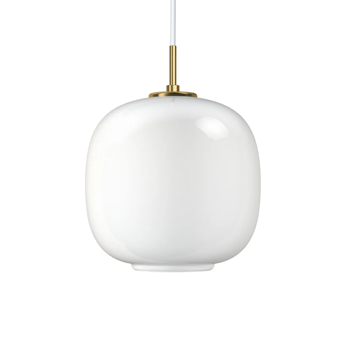 Louis Poulsen - VL45 Radiohus Lampe à suspendre, Ø 25 cm, laiton / blanc opale Louis Poulsen - VL45 Radiohus Lampe à suspendre, Ø 25 cm, laiton / blanc opale