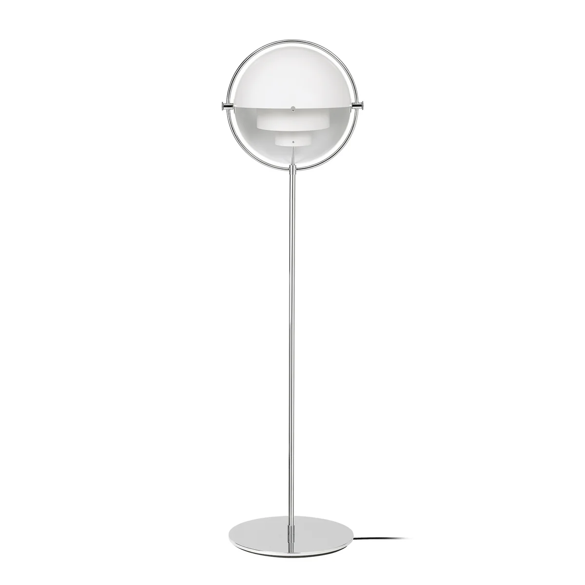 GUBI - Multi-Lite Lampadaire, chrome / blanc mat GUBI - Multi-Lite Lampadaire, chrome / blanc mat
