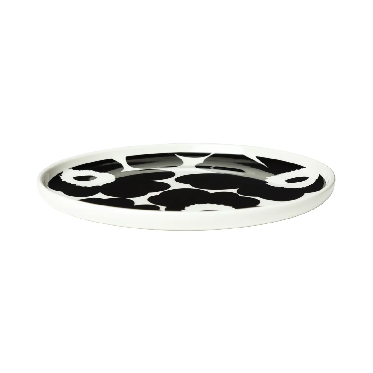 Marimekko - Oiva Unikko Assiette Ø 20 cm, blanc / noir Marimekko - Oiva Unikko Assiette Ø 20 cm, blanc / noir