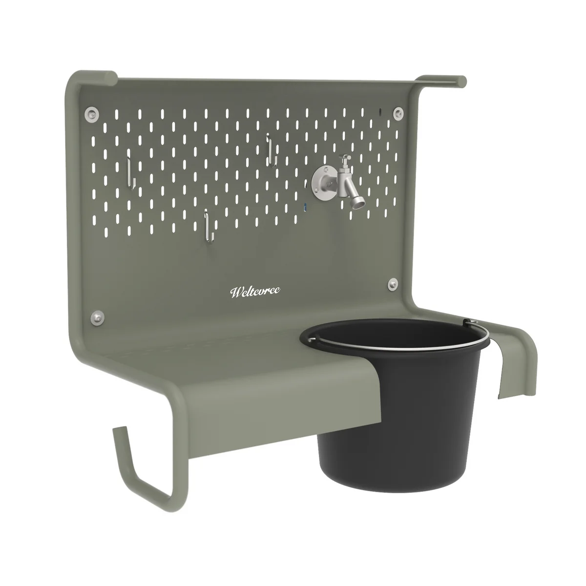Weltevree - Waterworks Étagère pour robinet d'eau, gris ciment (RAL 7033) Weltevree - Waterworks Étagère pour robinet d'eau, gris ciment (RAL 7033)