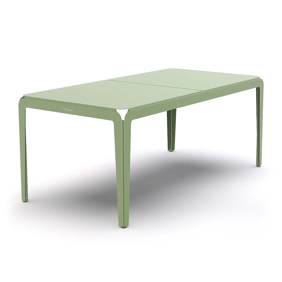 Weltevree - Bended Table Table d'extérieur, 180 x 90 cm, vert pâle (RAL 6021) Weltevree - Bended Table Table d'extérieur, 180 x 90 cm, vert pâle (RAL 6021)