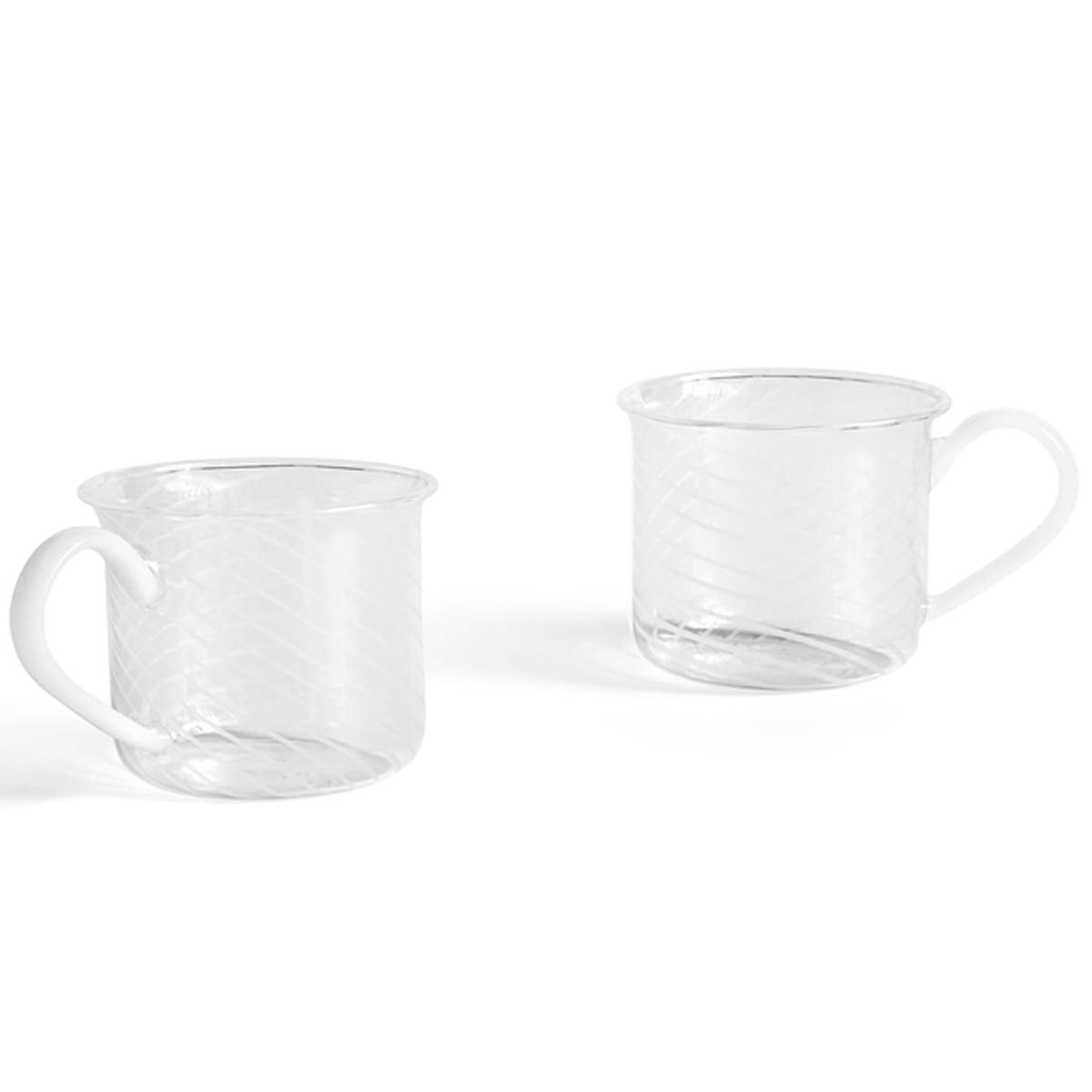 hay - tasse en borosilicate, ø 8 x h 6. 5 cm, white swirl (set de 2)