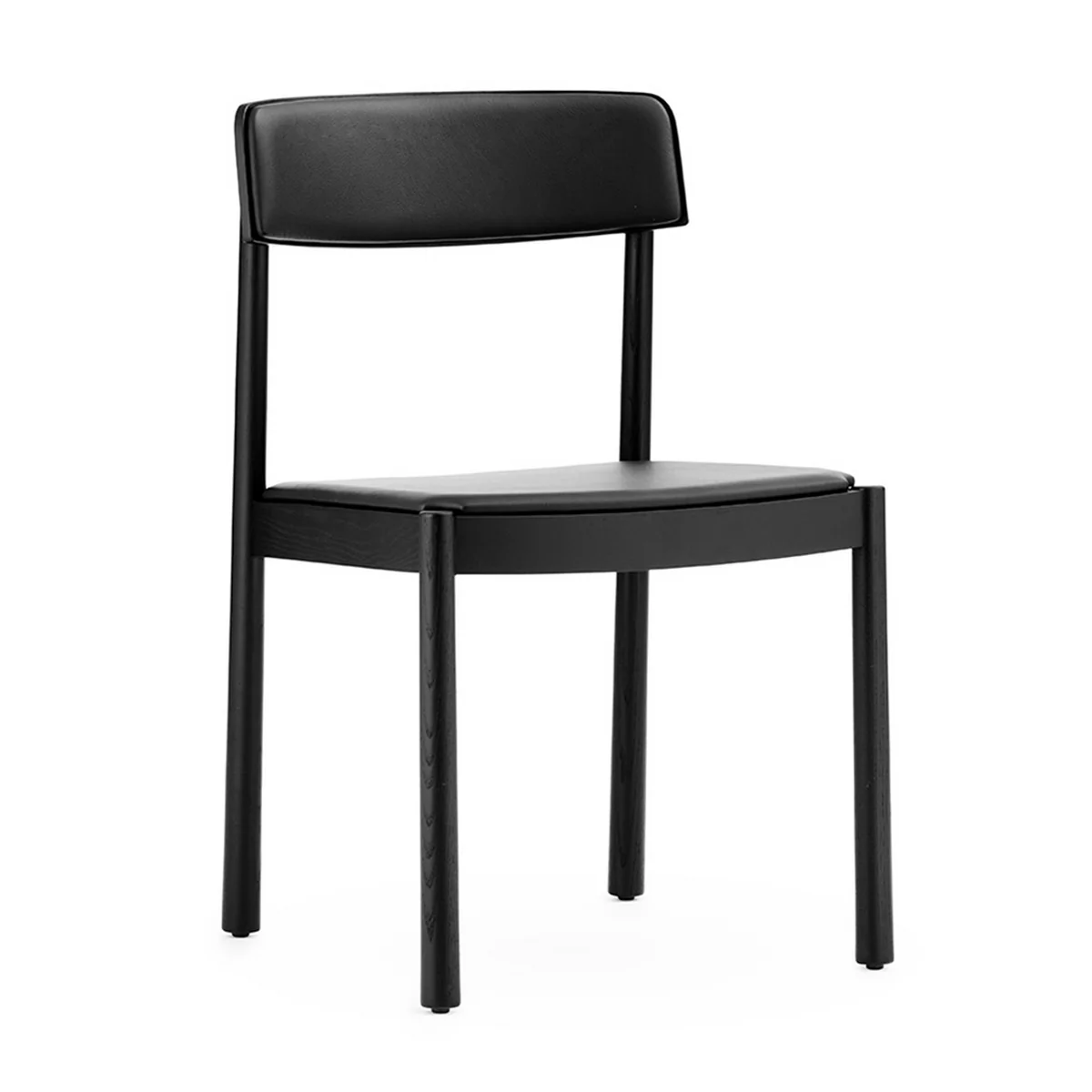Normann Copenhagen - Timb Chaise rembourrée, noir cendre / noir cuir Normann Copenhagen - Timb Chaise rembourrée, noir cendre / noir cuir