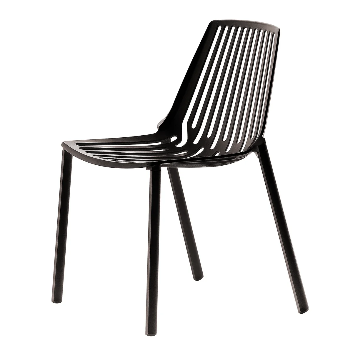 Fast - Rion Chaise empilable, noire Fast - Rion Chaise empilable, noire