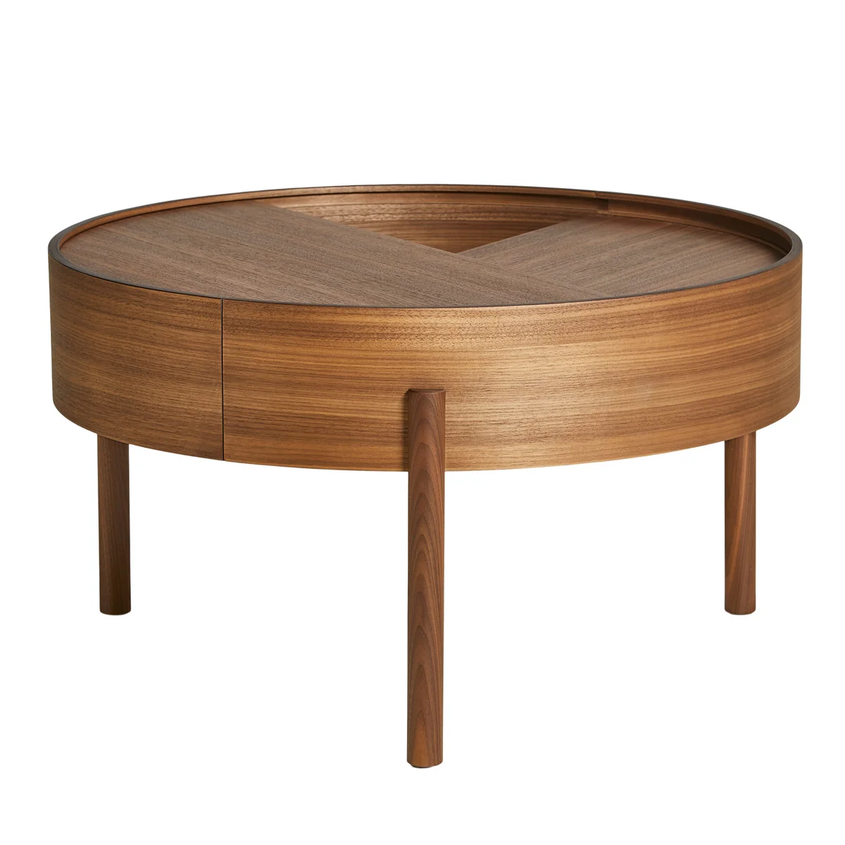 Woud - Arc Table basse Ø 66 cm H 38 cm, noyer laqué Woud - Arc Table basse Ø 66 cm H 38 cm, noyer laqué