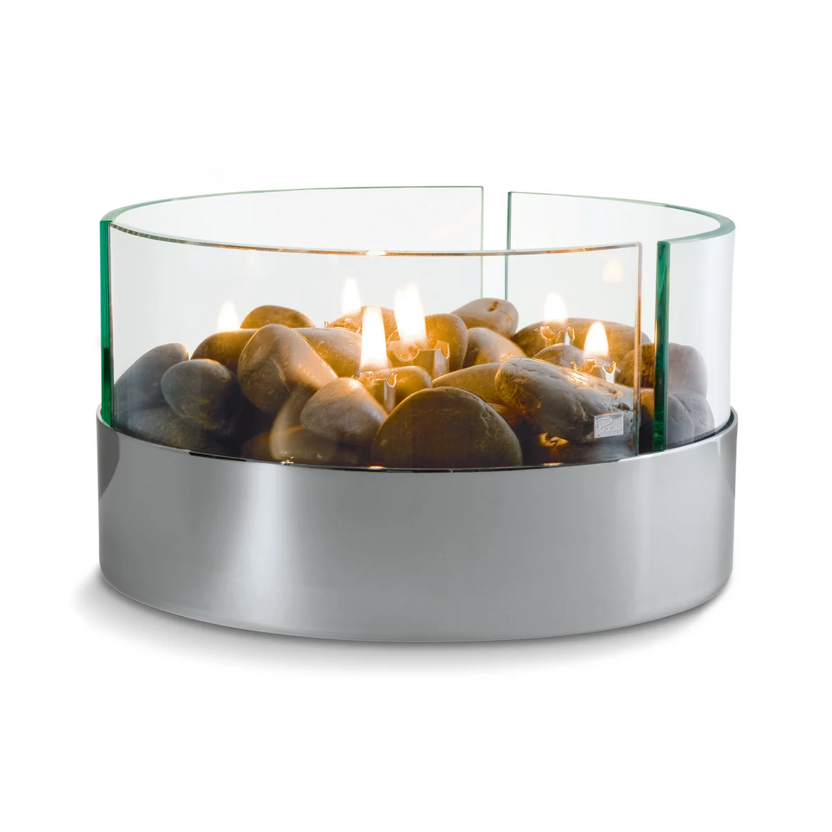 Philippi - Burn Cheminée de table, Ø 20 cm, argentée