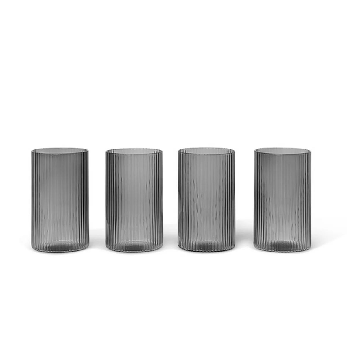 Ferm Living - Ripple Verrines, smoked grey (set de 4)