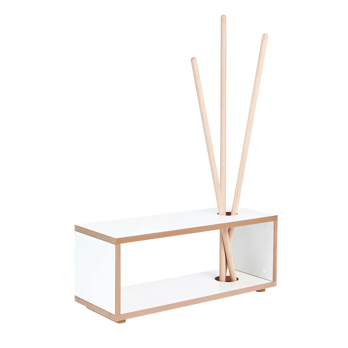 Tojo - Ordnung Armoire et banc pour enfants, blanc/hêtre Tojo - Ordnung Armoire et banc pour enfants, blanc/hêtre