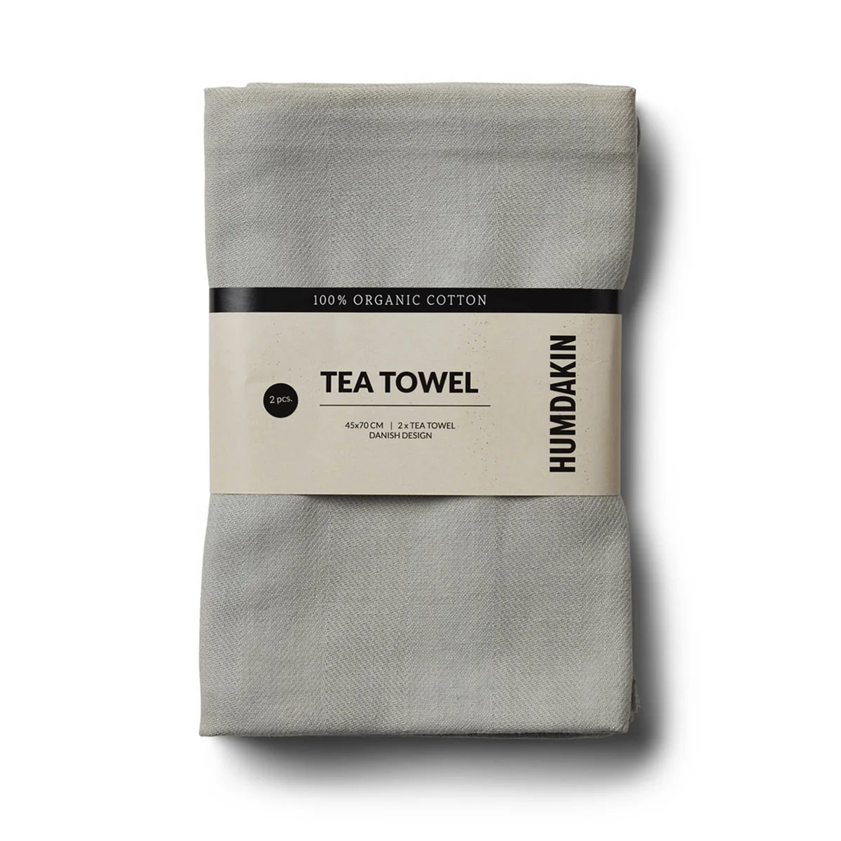 Humdakin - Torchon en coton bio, 45 x 70 cm, stone (lot de 2)