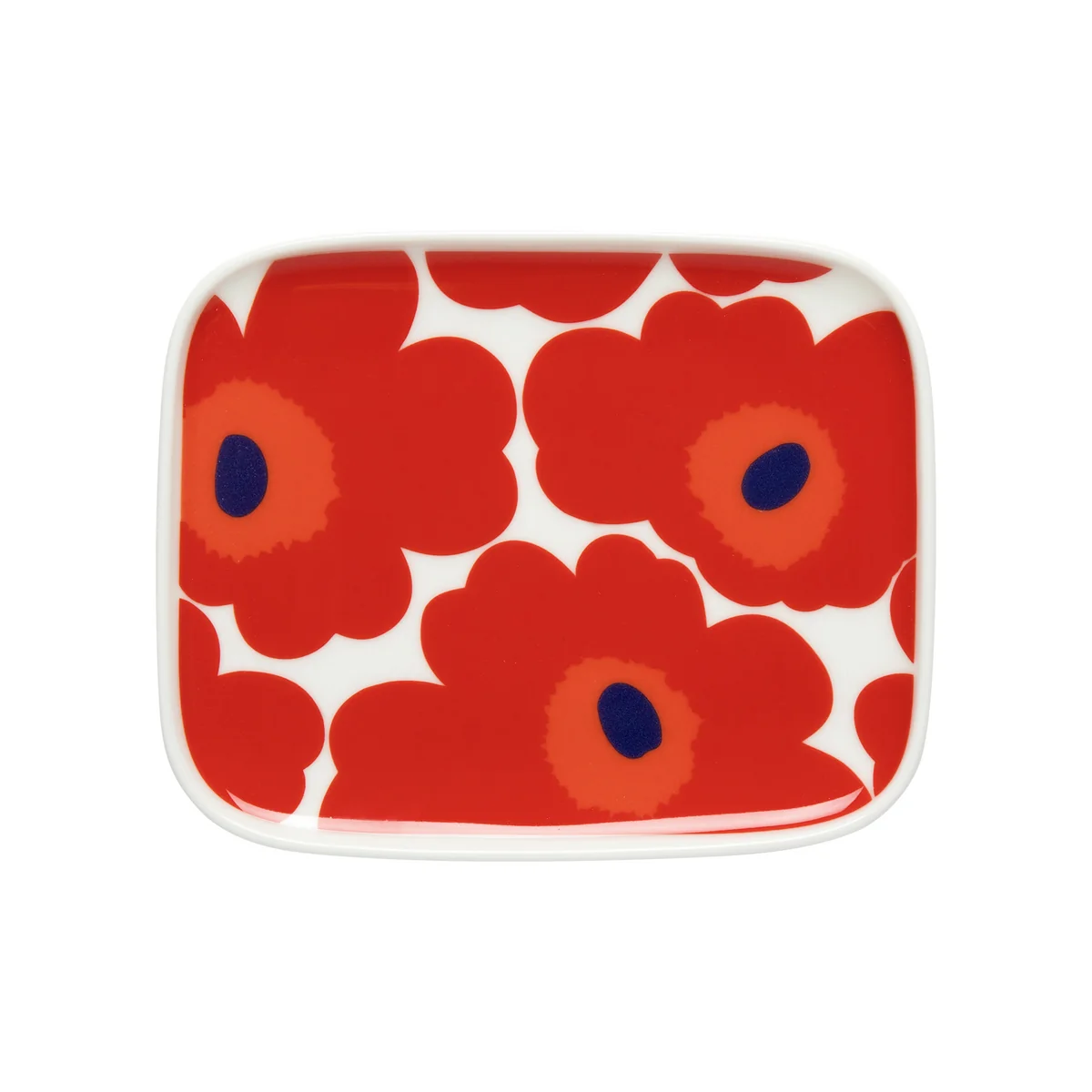 Marimekko - Oiva Unikko Plateau de service, 15 x 12 cm, blanc / rouge Marimekko - Oiva Unikko Plateau de service, 15 x 12 cm, blanc / rouge