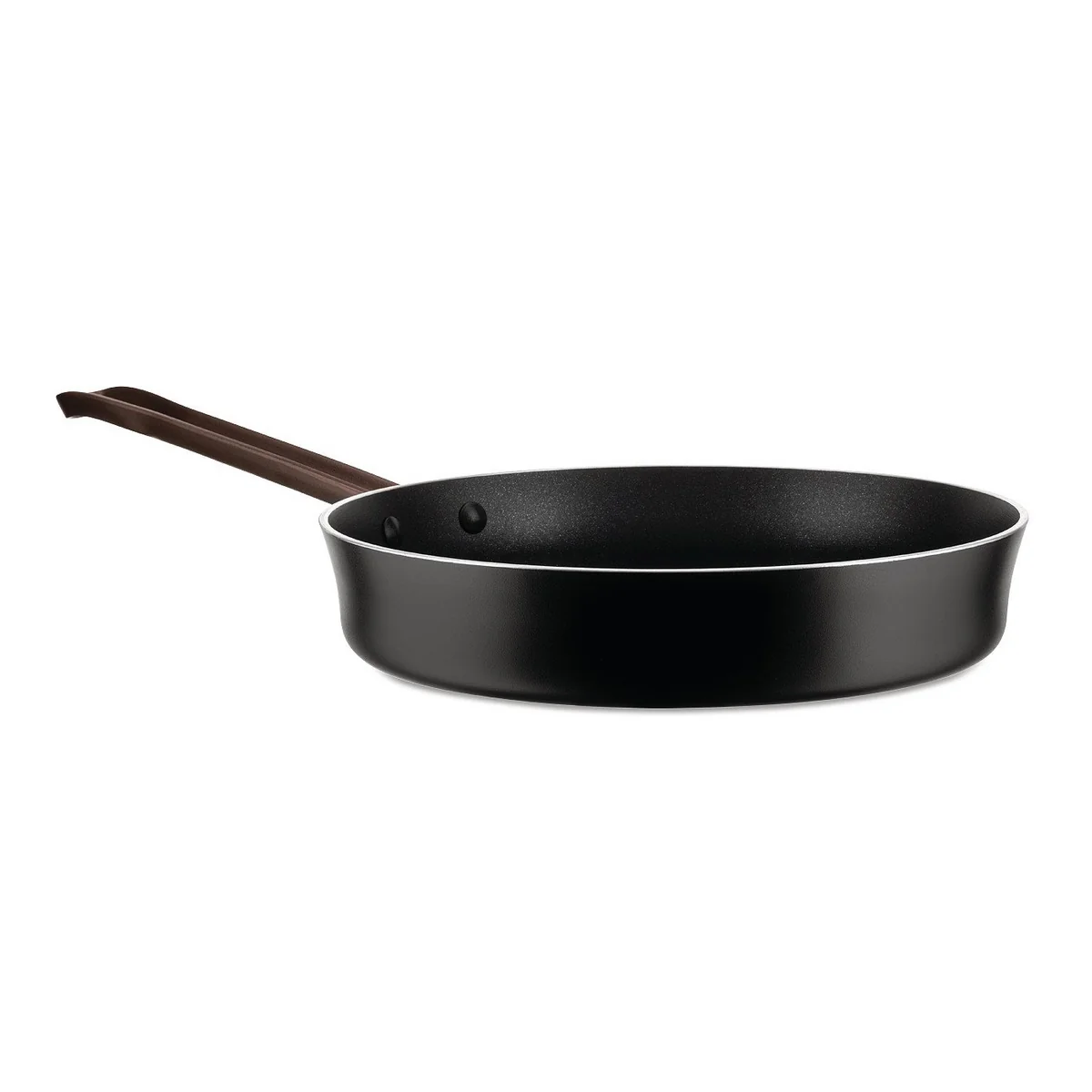 Alessi - Poêle Edo avec revêtement antiadhésif Ø 28 cm, acier inoxydable noir