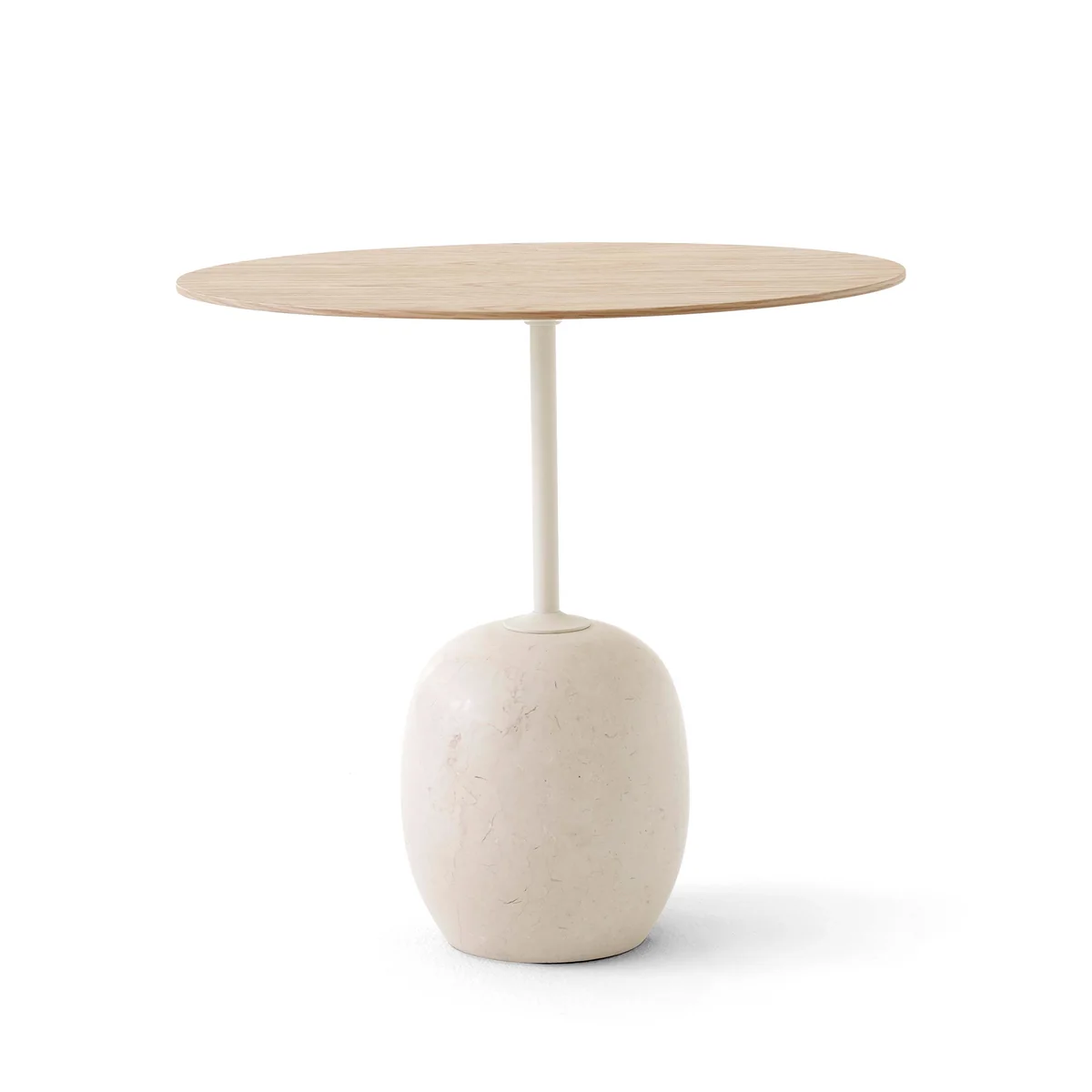 & Tradition - Lato Table d'appoint ovale 40 x 50 cm, H 45 cm, Chêne / Crema Diva Marbre & Tradition - Lato Table d'appoint ovale 40 x 50 cm, H 45 cm, Chêne / Crema Diva Marbre