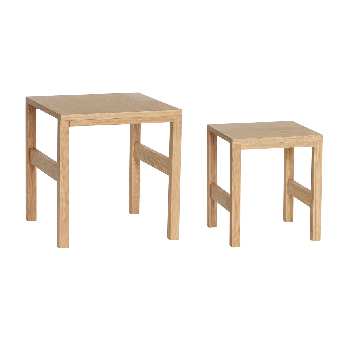 Hübsch Interior - Lot de 2 tables d'appoint, chêne