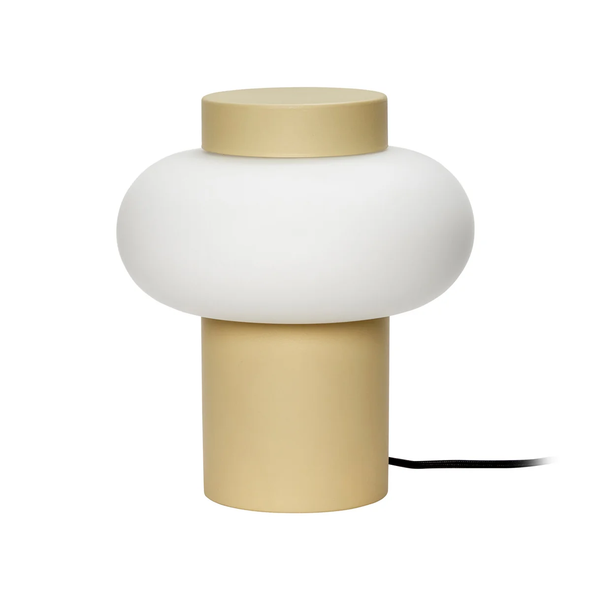 Hübsch Interior - Lampe de table en verre opale, jaune