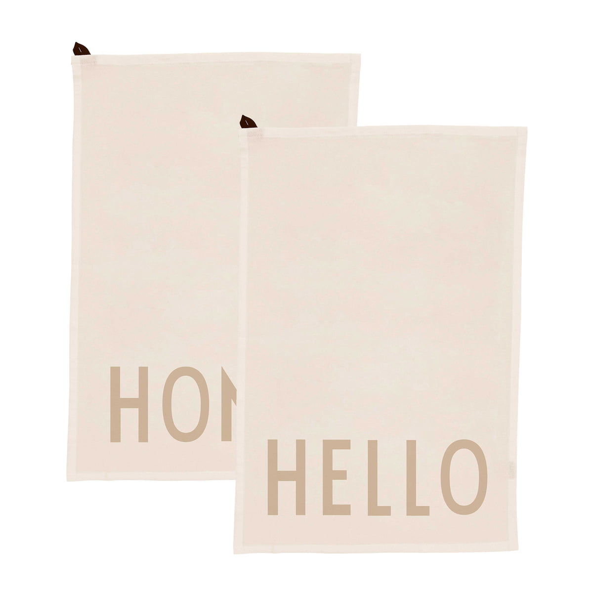 design letters - favourite torchon, hello / home, blanc cassé (lot de 2)