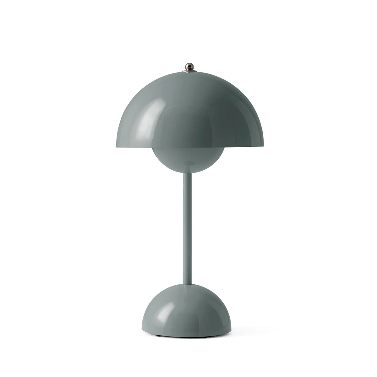 & Tradition - Flowerpot Lampe de table rechargeable VP9 avec câble de recharge magnétique, brillant, bleu pierre & Tradition - Flowerpot Lampe de table rechargeable VP9 avec câble de recharge magnétique, brillant, bleu pierre