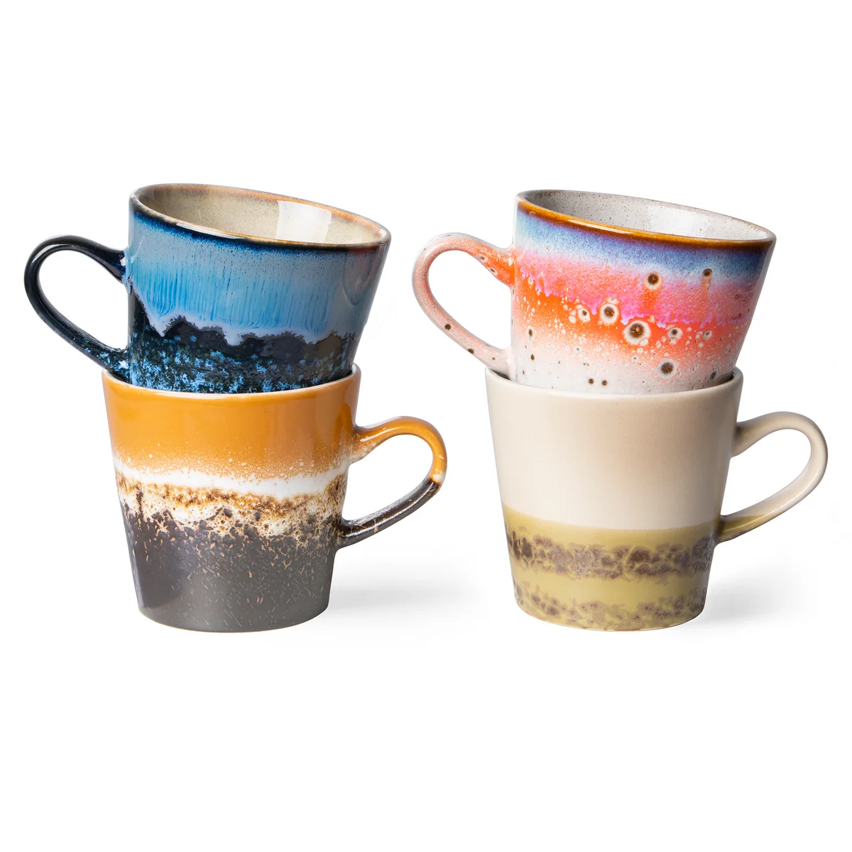 HKliving - Tasses 70s Americano, 270 ml, pegasus (lot de 4)
