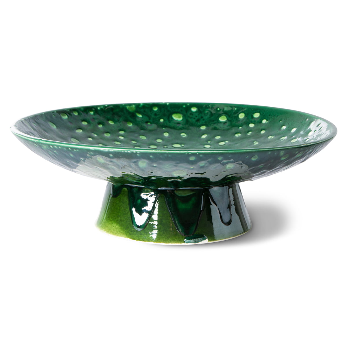 hkliving - emeralds bol avec pied, ø 30 cm, dripping green