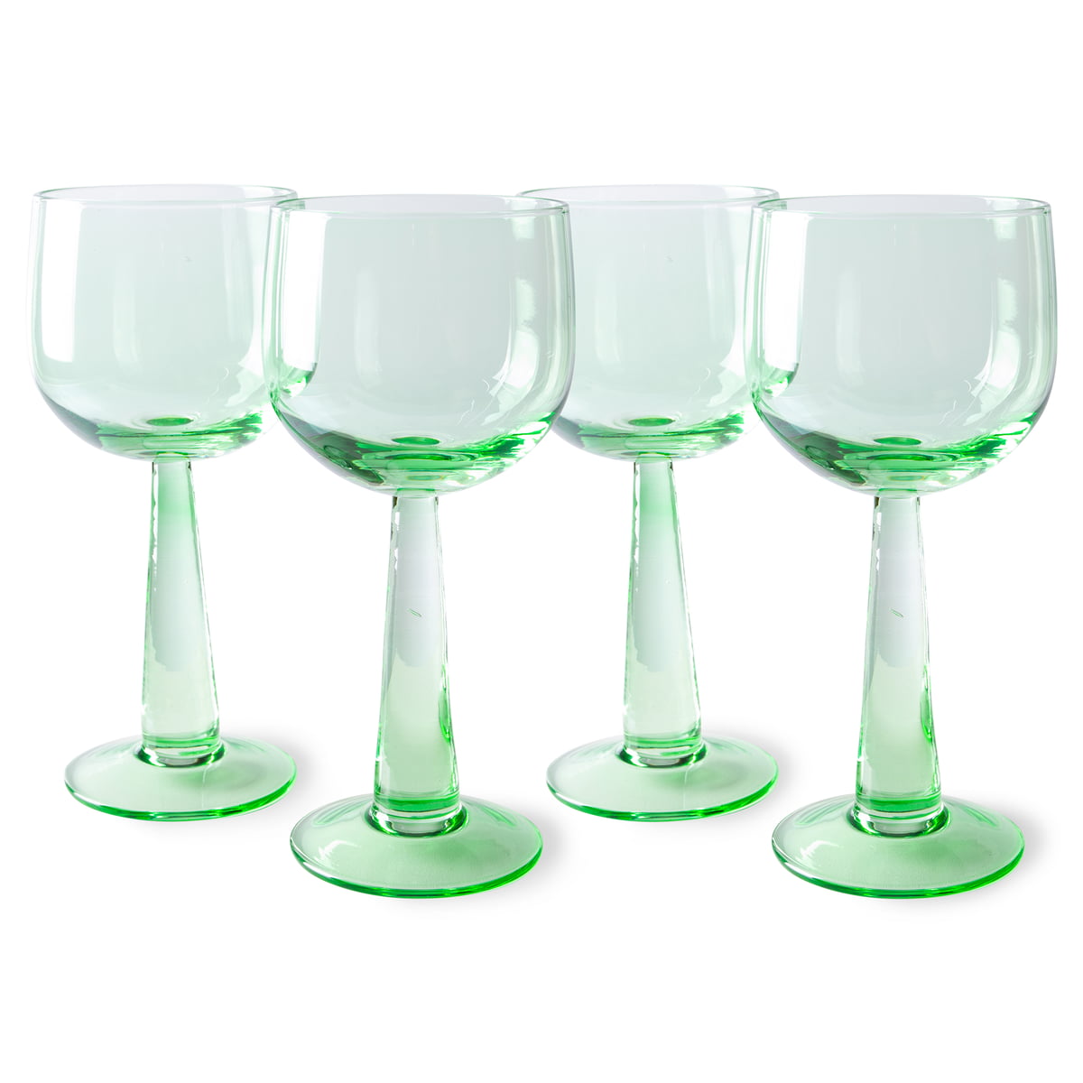 hkliving - emeralds verre à vin, 200 ml, fern green (lot de 4)