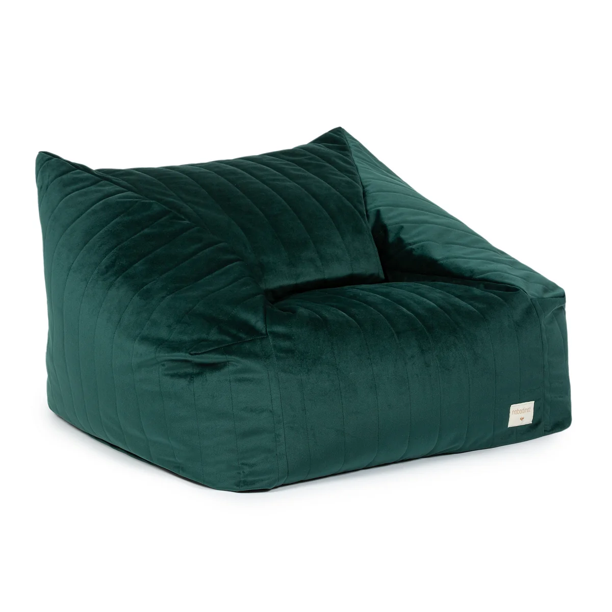Nobodinoz - Chelsea Beanbag en velours, jungle green