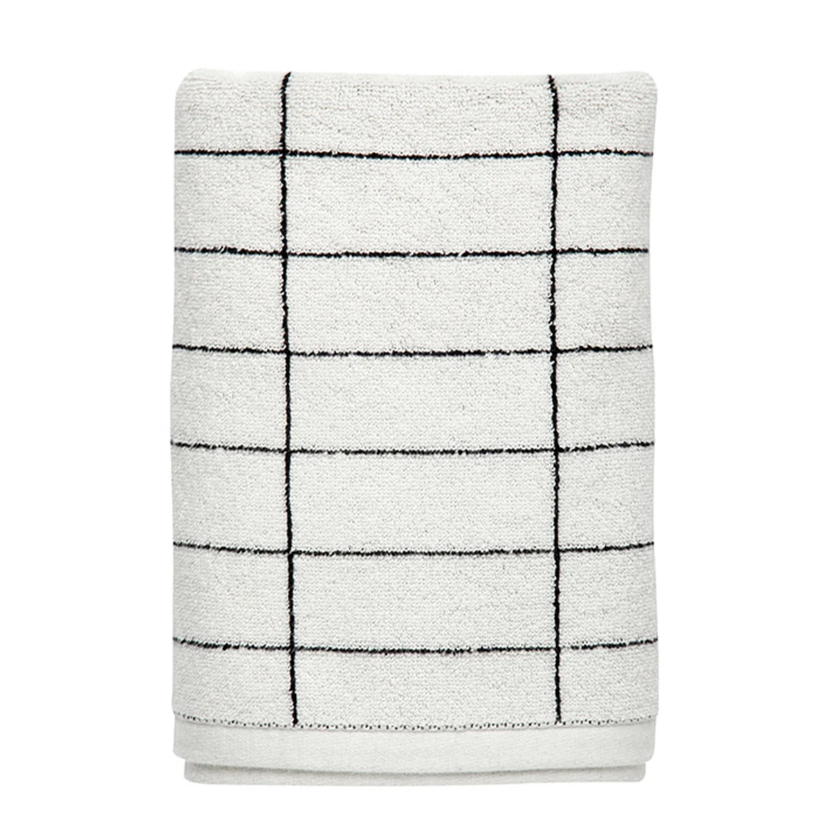 Mette Ditmer - Tile Drap de bain 70 x 140 cm, noir / off-white