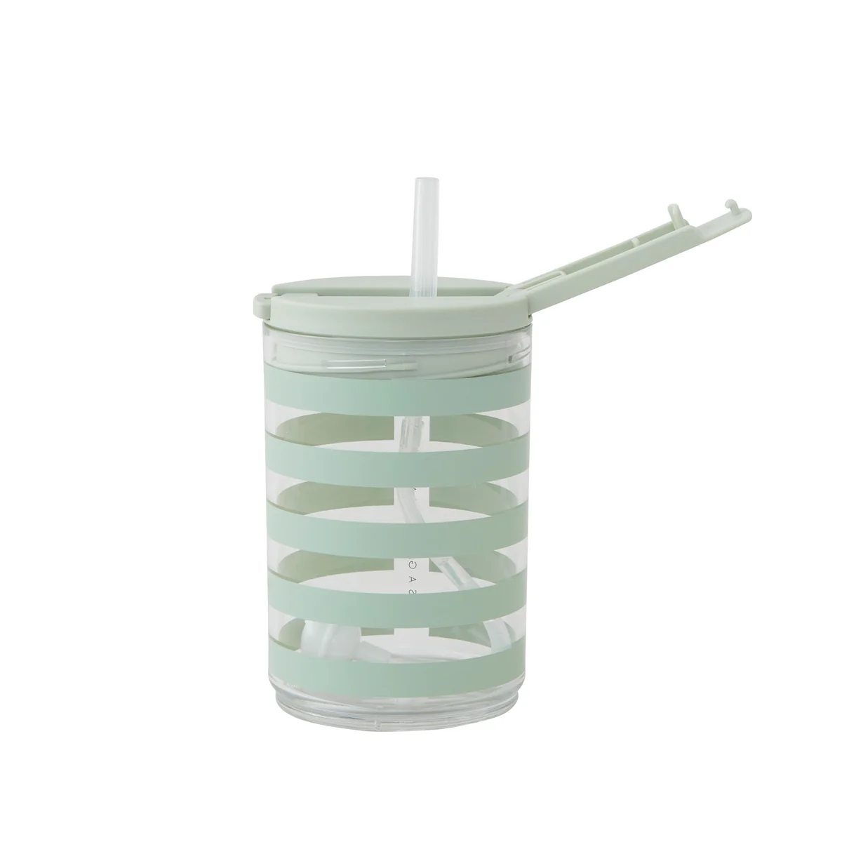 Design Letters - Kids life Gobelet à paille 330 ml, vert clair rayé
