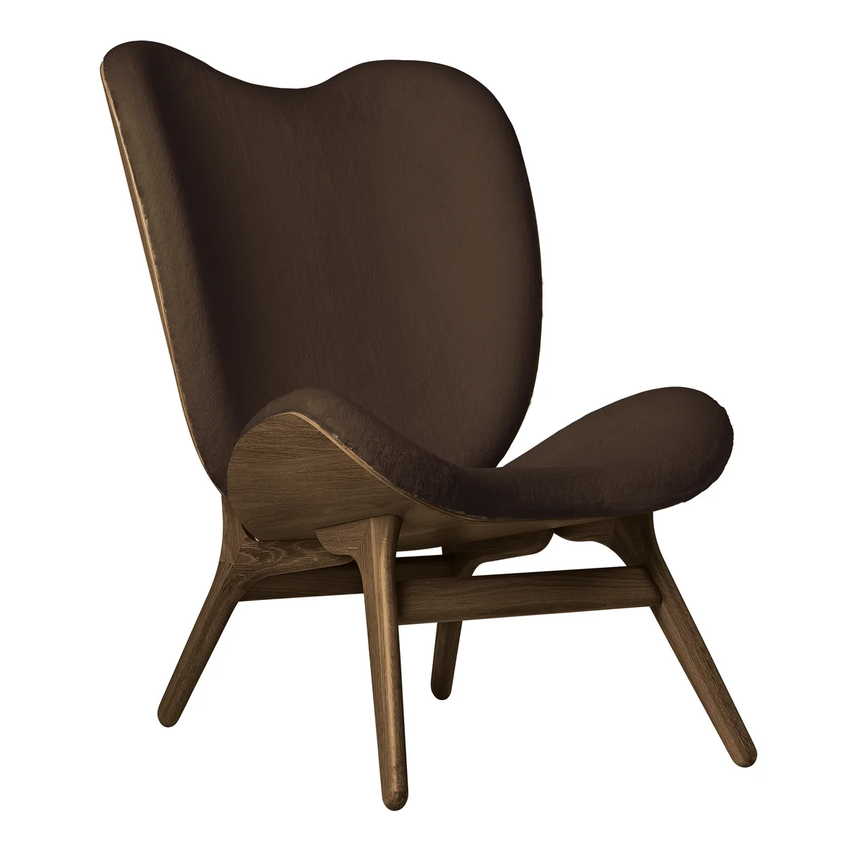 UMAGE - A Conversation Piece Tall Fauteuil, chêne foncé / teddy marron UMAGE - A Conversation Piece Tall Fauteuil, chêne foncé / teddy marron